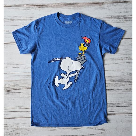 Hybrid Apparel Peanuts Snoopy and Woodstock Olympics Tee Shirt sz S - Picture 1 of 3